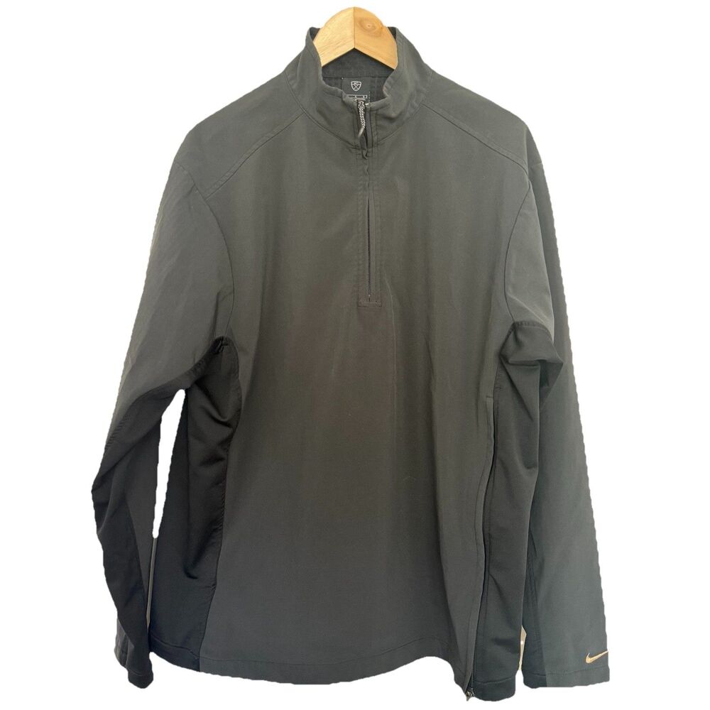 Nike Jacket Mens Large Sphere Pro Golf Windbreaker 1/4 Zip Black